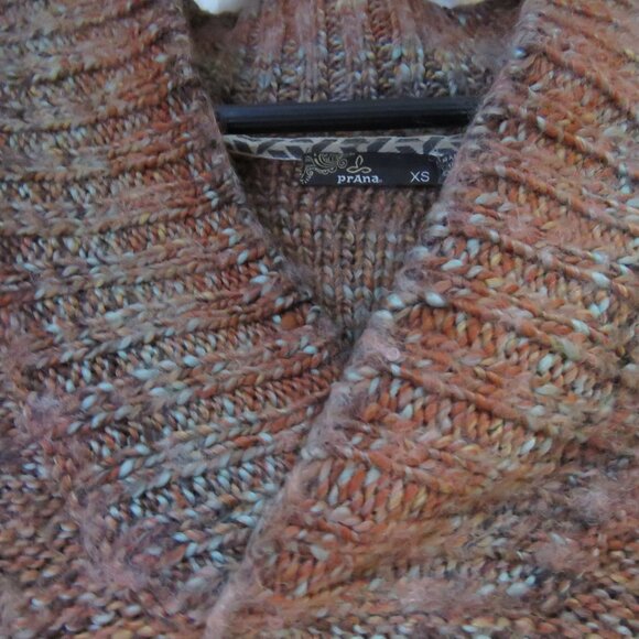 PRANA Clause Marled Knit V Neck Sweater in Sundried Terracotta - Size XS - Picture 7 of 15